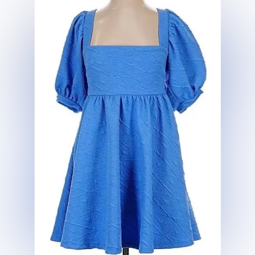 Free People Blue Puff Sleeve Dress